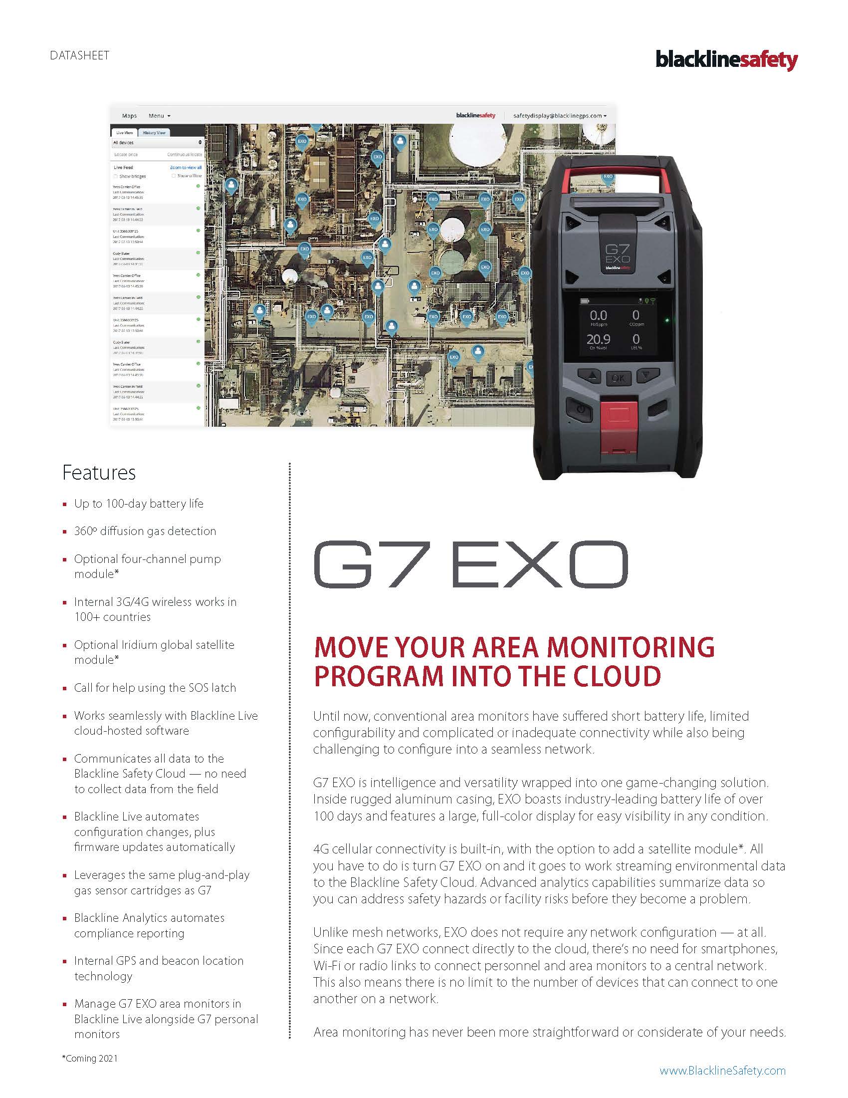 Capa da folha de dados de segurança G7 Exo