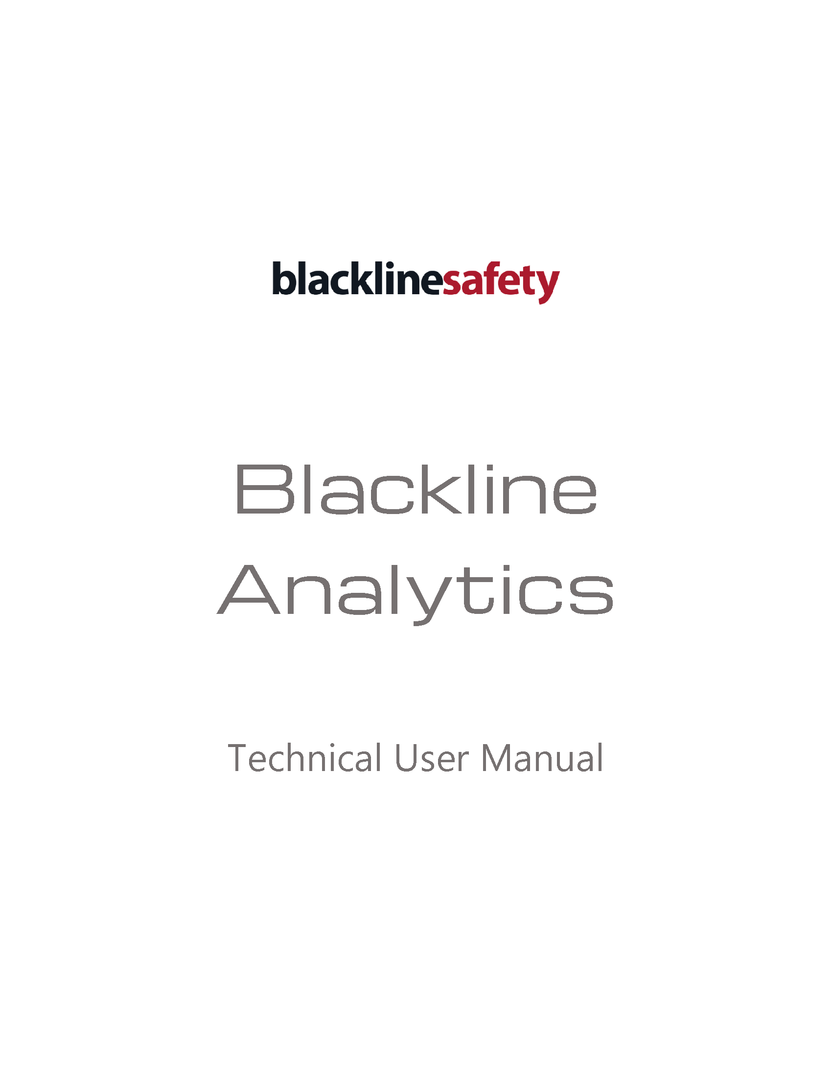 Capa do Manual Técnico do Usuário da Blackline Analytics
