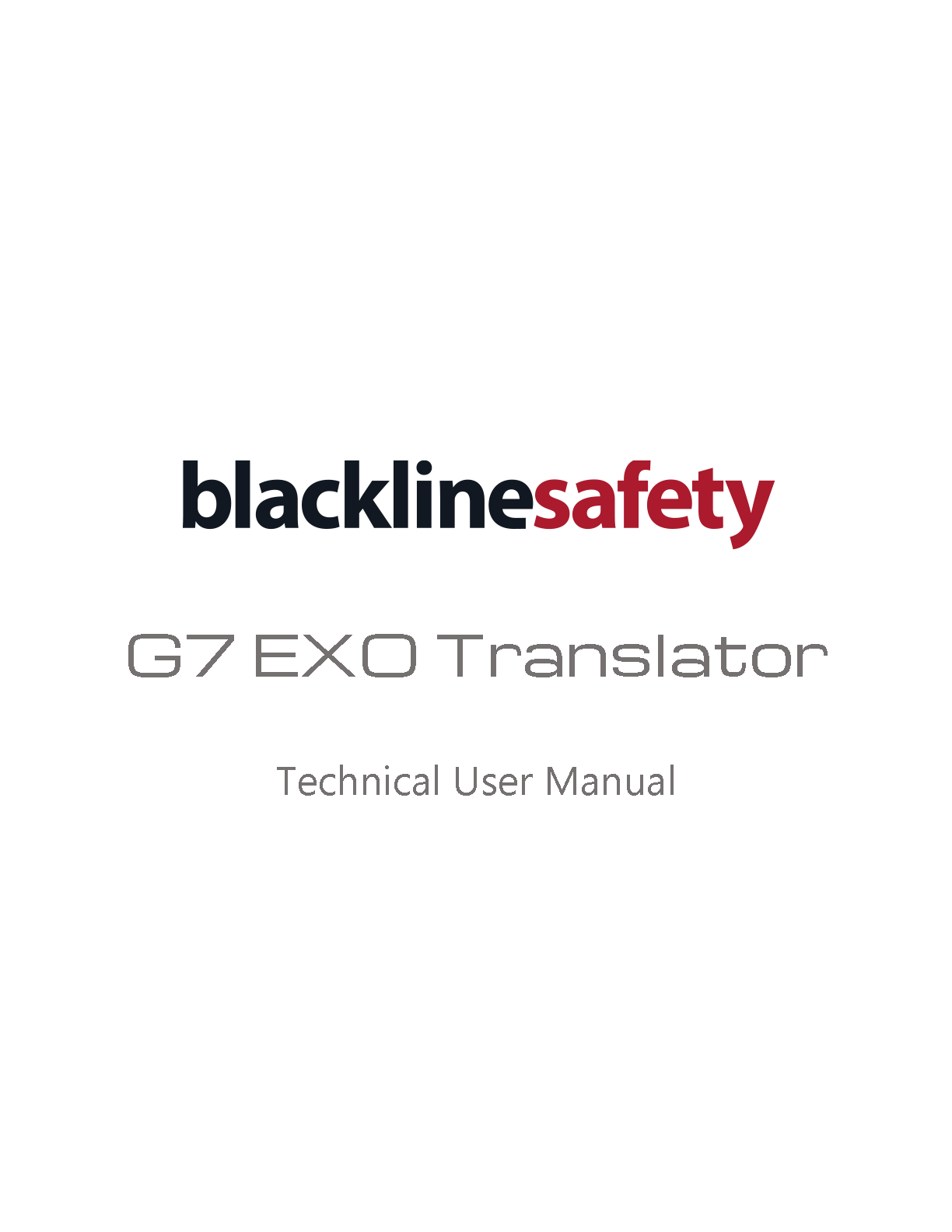 G7 EXO Translator Manual Técnico do Usuário Página de Capa